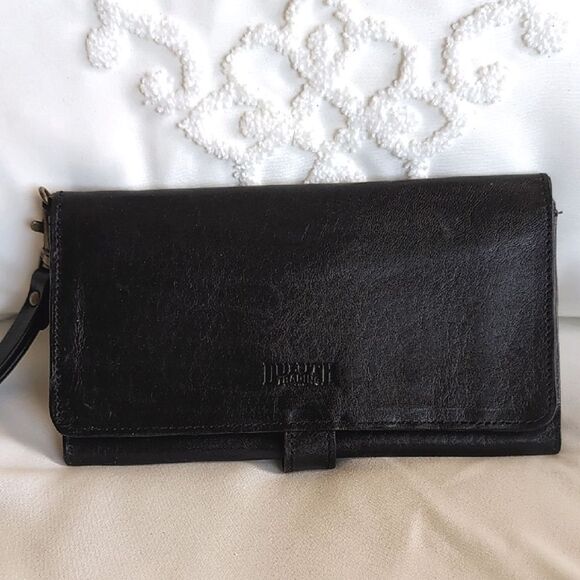 Duluth Trading -Lifetime Leather 🖤 Black Wristlet Wallet - Picture 1 of 13